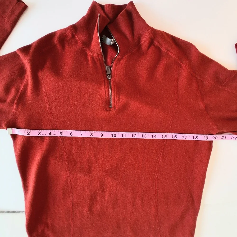 Ermenegildo Zegna Sport Lambswool Blnd Qtr Zip Sweater Men's Lg Runs Small Rust